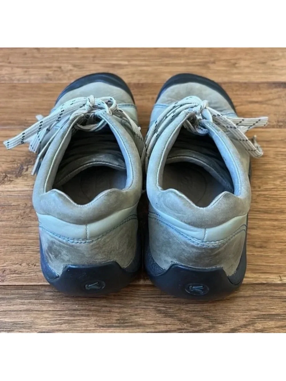 Keen Leather Lace Up Sneakers Casual Outdoor Hiking Olive Green Womens Size 6.5